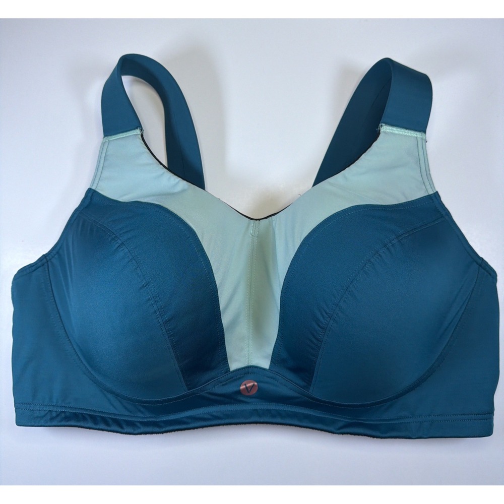 Livi Active Max Support Underwire Sports Bra Size 42DD Teal Blue Lane Bryant